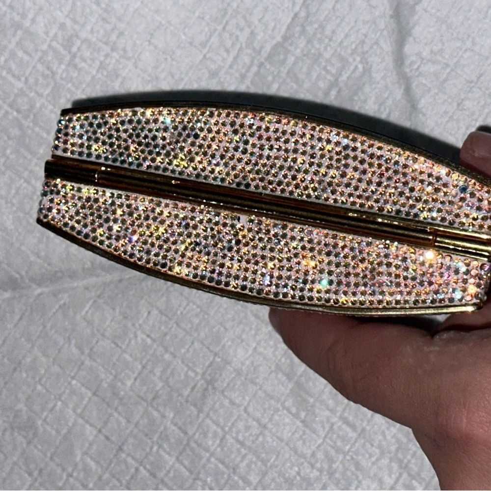 RARE JUDITH LEIBER SWAROVSKI CRYSTAL PAVE MINAUDIERE CLUTCH Vintage, collectors - Picture 9 of 17